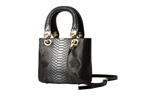 Bravo Handbags BH30-1889BLK Mini Galina in Python Print Handbag, B